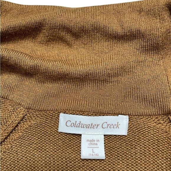 COLDWATER CREEK Brown Cowl Neck Sweater Size Large - Picture 5 of 5